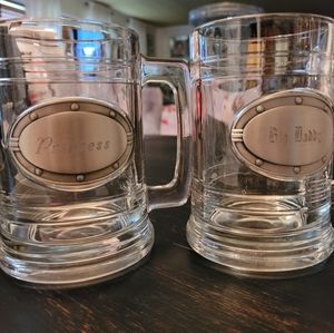 Two large crystal mugs personalized